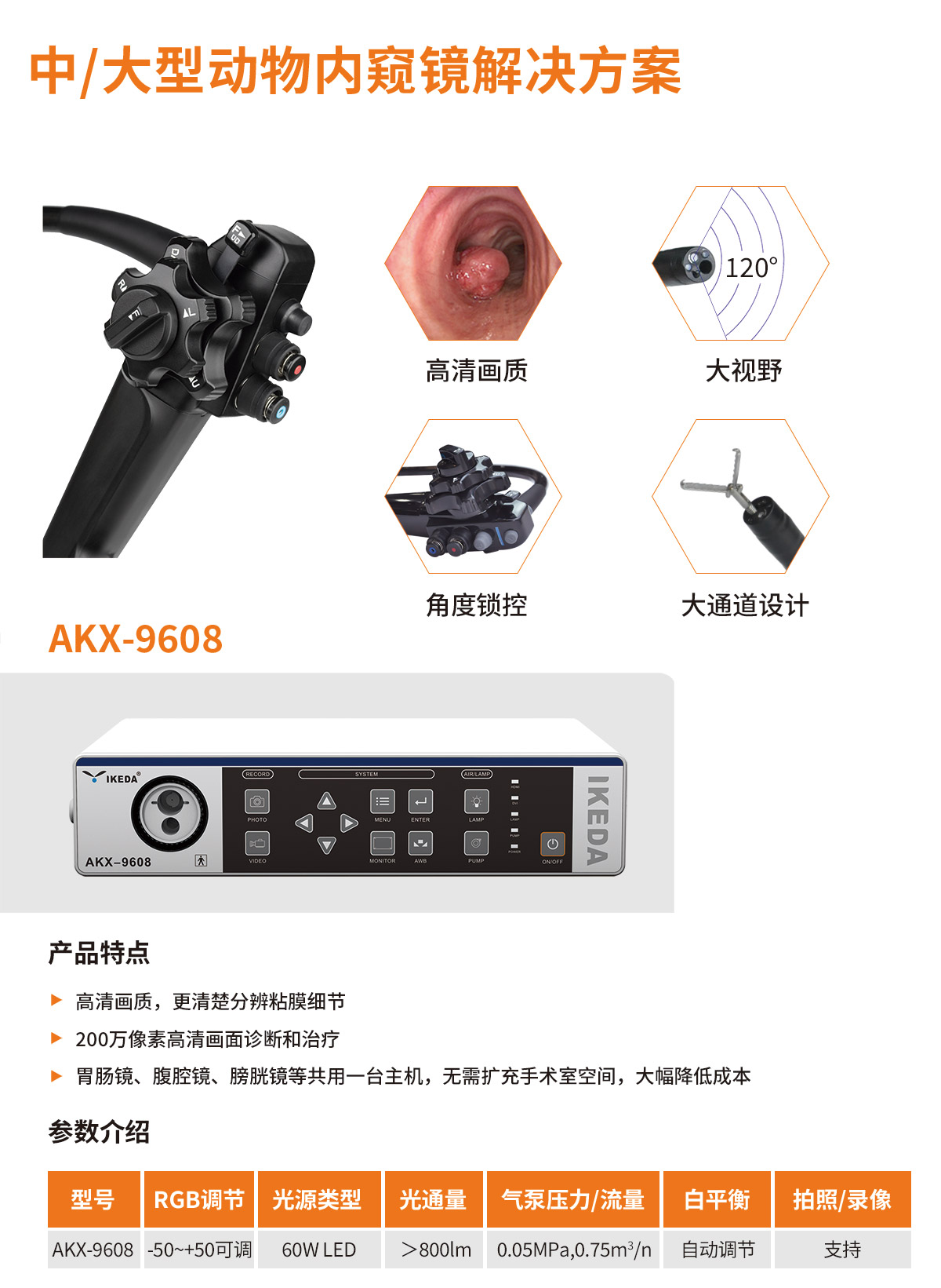 動物內窺鏡系統(tǒng) AKX-9608